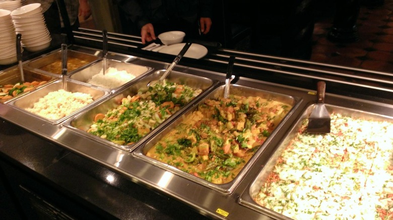 Kalachandji's buffet with a variety of dishes