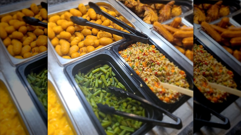 North Country Steak Buffet beans and fried foods