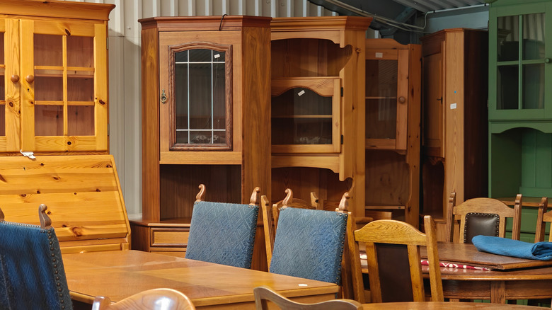 A furniture warehouse showcasing secondhand furniture