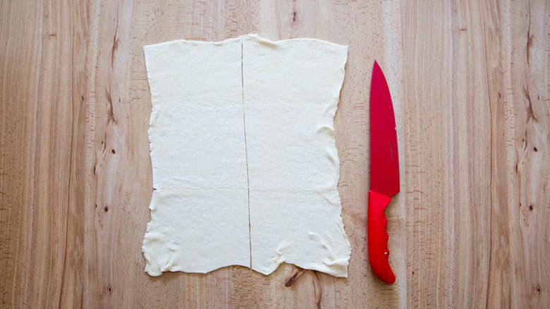 puff pastry sheet on table