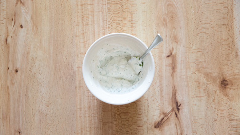 mint dip in small bowl