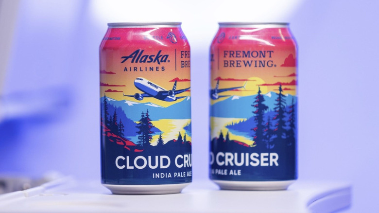 Cloud Cruiser IPA on in-flight meal tray