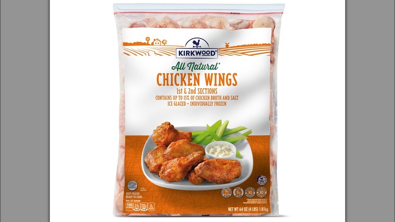 Bag of Aldi's Kirkwood Frozen Chicken Wings