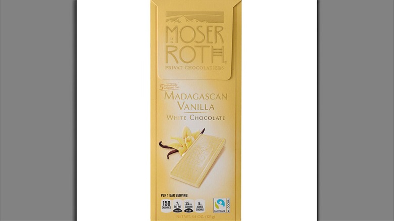 Stock image of Aldi's Moser Roth Vanilla White Chocolate Bar