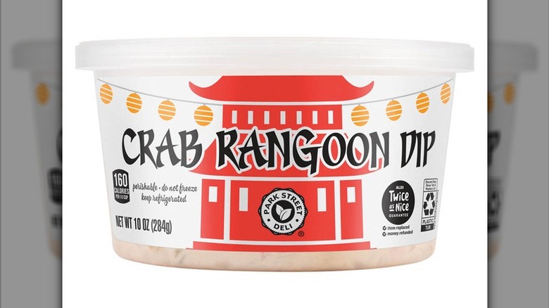 A container of Park Street Deli crab rangoon dip