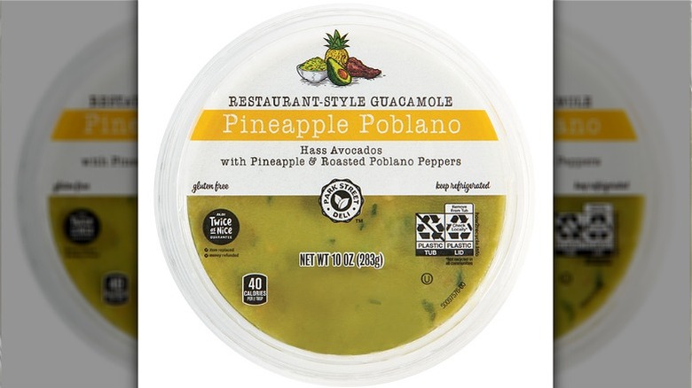 A container of Park Street Deli pineapple poblano guacamole.