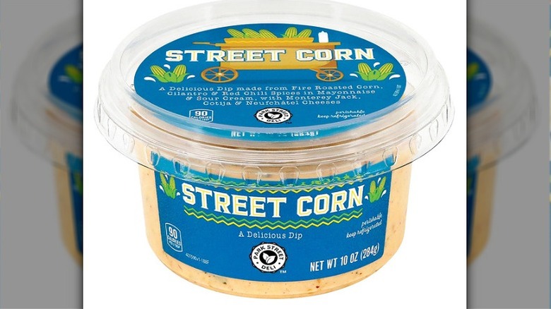 A container of Park Street Deli street corn dip.