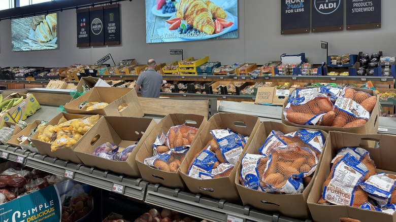 Aldi store with aisles