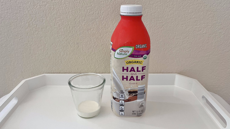 Organic Half & Half in a glass