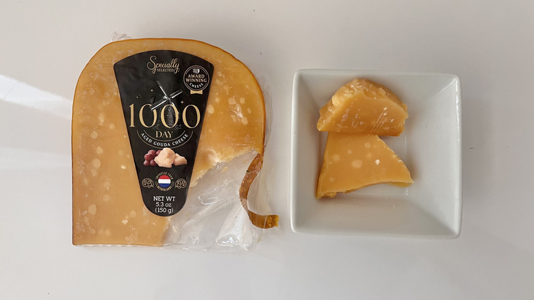 Aged Gouda in a dish