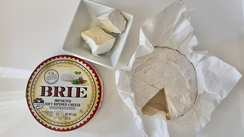 Slices of Brie cheese