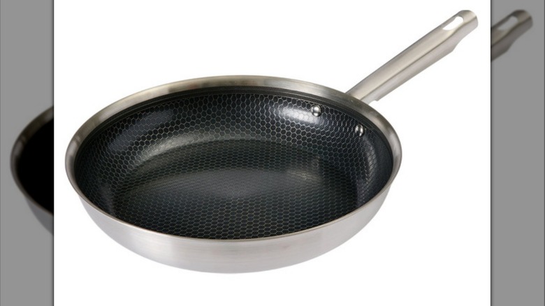 Stock image of Aldi's Crofton 11" Stainless Steel Honeycomb Pan