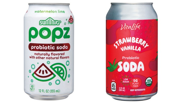 Split screen stock images of Summit Popz and VitaLife sodas