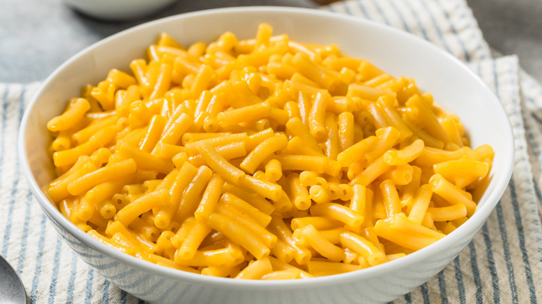 Bowl of boxed mac and cheese