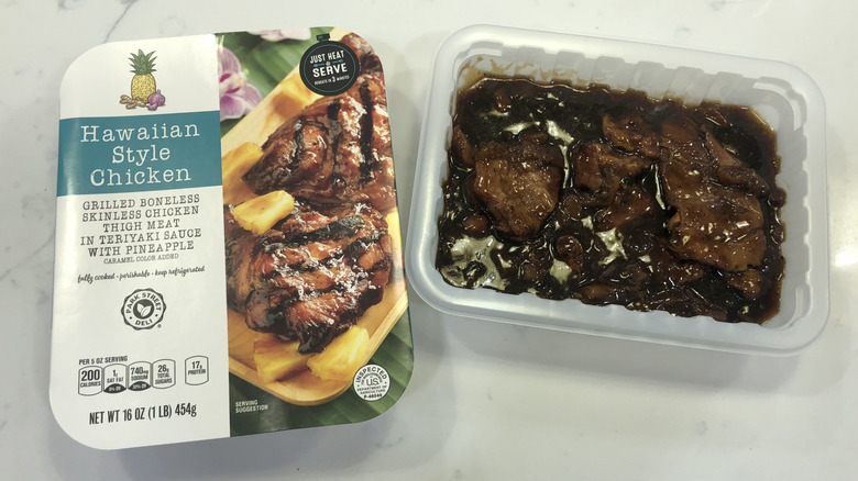 Aldi Park Street Deli Hawaiian style chicken in plastic tray.