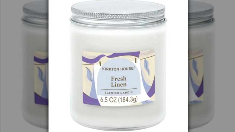 Kirkton House Fresh Linen candle on white background