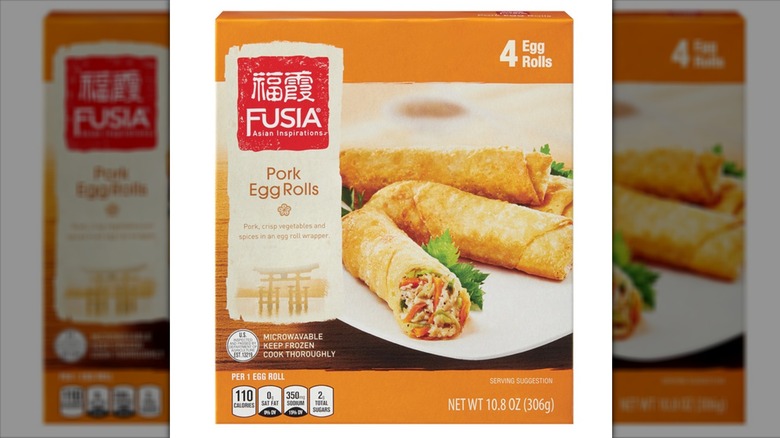 Fusia Asian Inspirations Pork Egg Rolls on white background