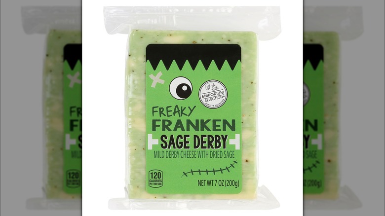 Green Frankenstein-inspired package of cheese