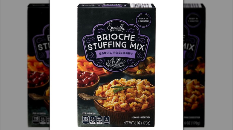 Black and purple package of Brioche Stuffing Mix