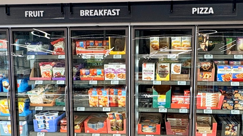 A case of frozen breakfast foods at Aldi