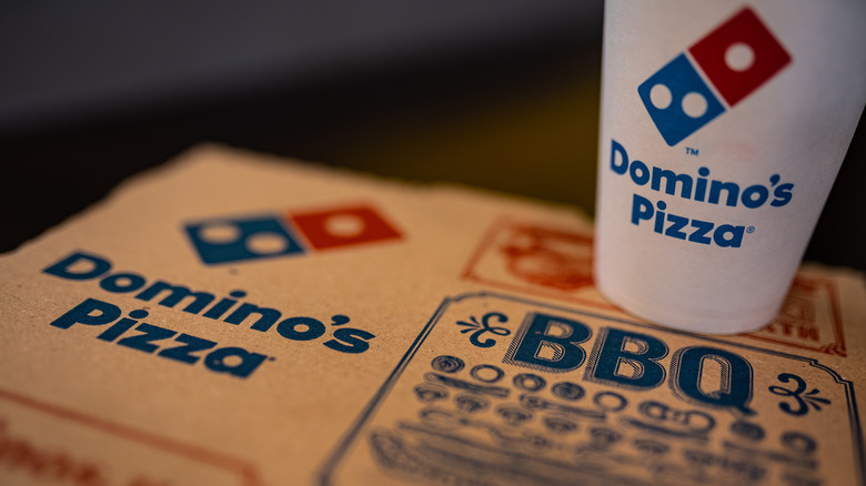 Box of Domino's pizza