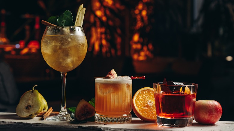 various fancy cocktails