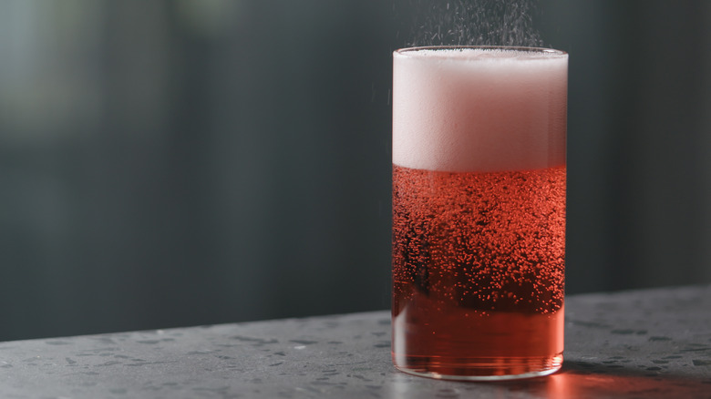 glass of beer with grenadine