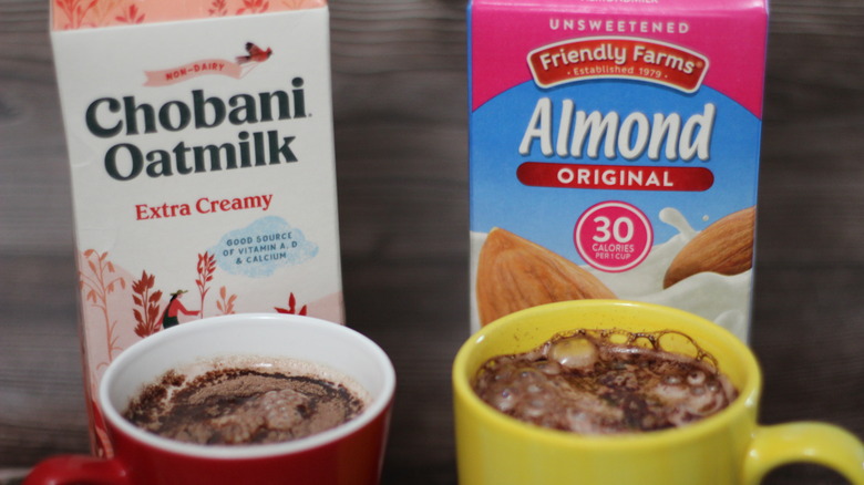 Oat and almond milk cocoa