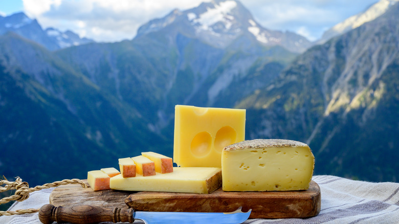 Three cheeses with Alps 