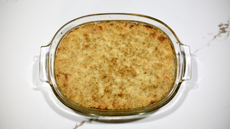 Alton Brown's mac and cheese in dish