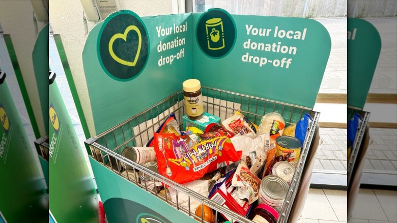 donation bin with food