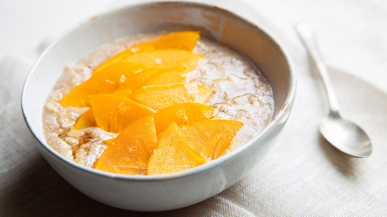 Amaranth Breakfast Bowl with Persimmon, Honey and Tahini