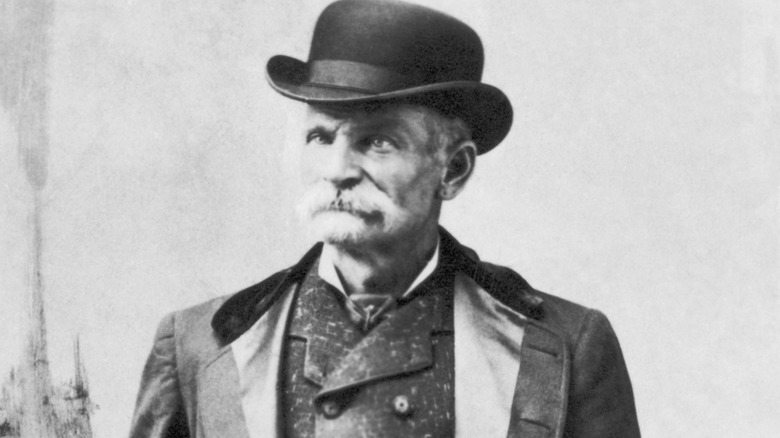 Black and white photo of Black Bart.