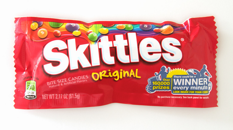 Unopened bag of Skittles candies