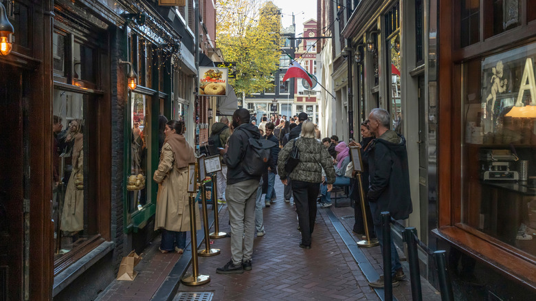 Customers outside in Amsterdam