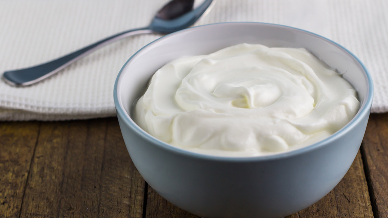 Greek yogurt in bowl