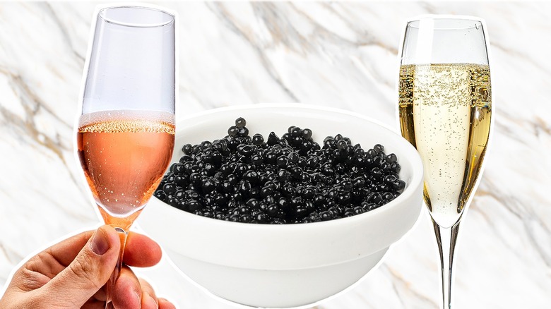 champagne and caviar