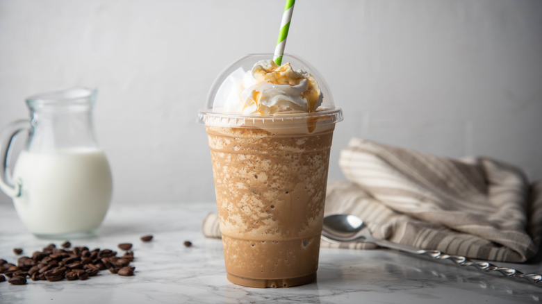 coffee frappe with whipped cream