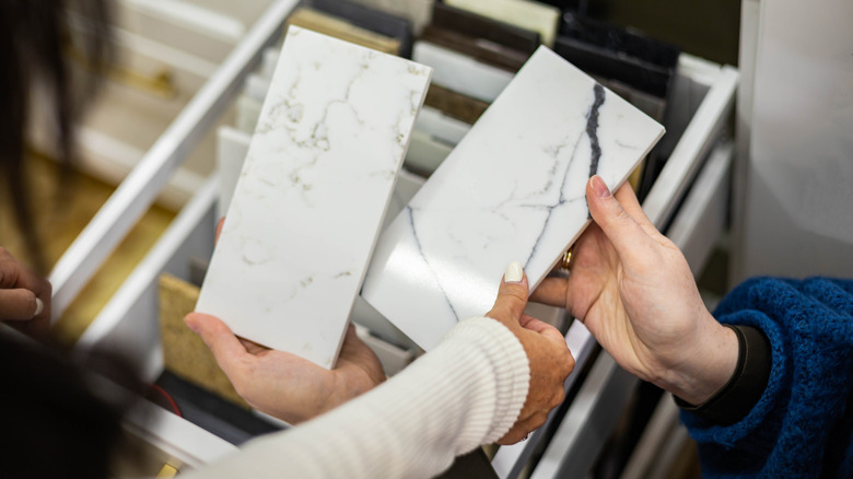 people shopping for kitchen countertops