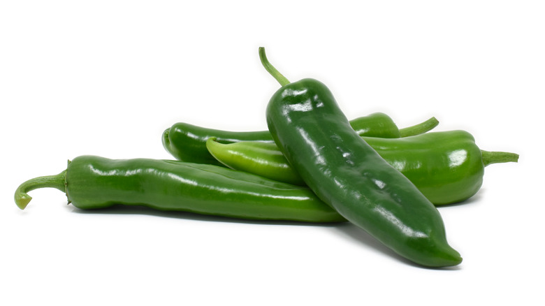 isolated anaheim peppers