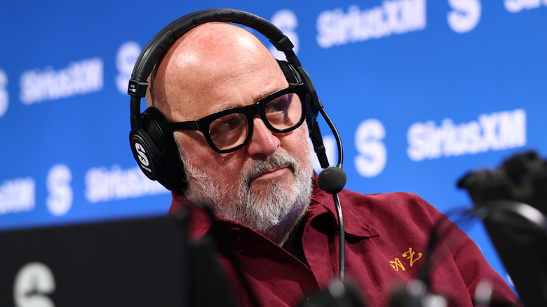 A photo of Andrew Zimmern at an interview with SiriusXM