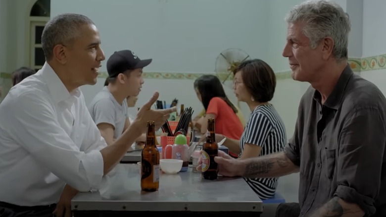 Barack Obama speaking to Anthony Bourdain