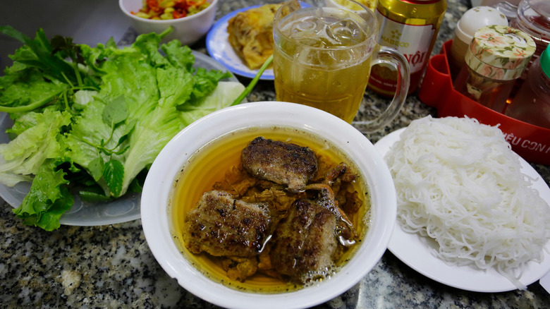 The bun cha meal enjoyed by Barack Obama and Anthony Bourdain at Bún Chả Hương Liên