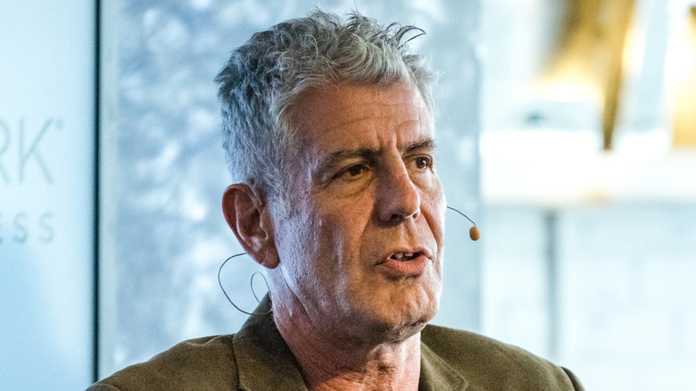 Anthony Bourdain speaking at event