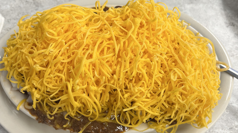 A plate of Skyline Chili 3-Way
