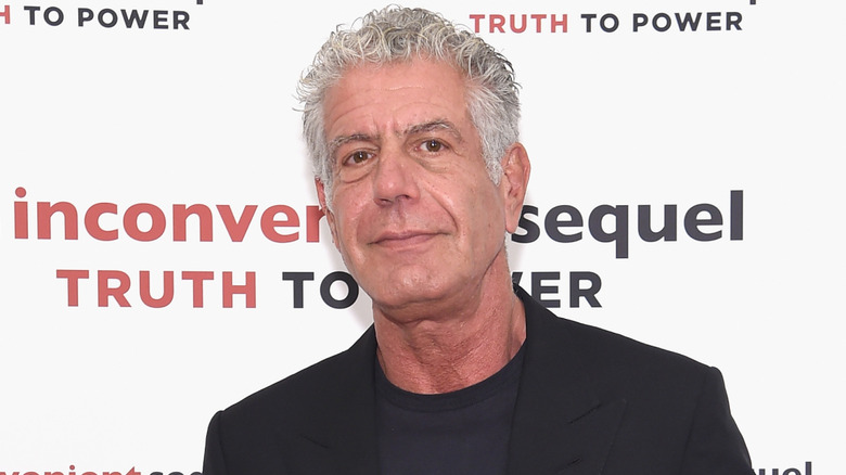 Anthony Bourdain posing