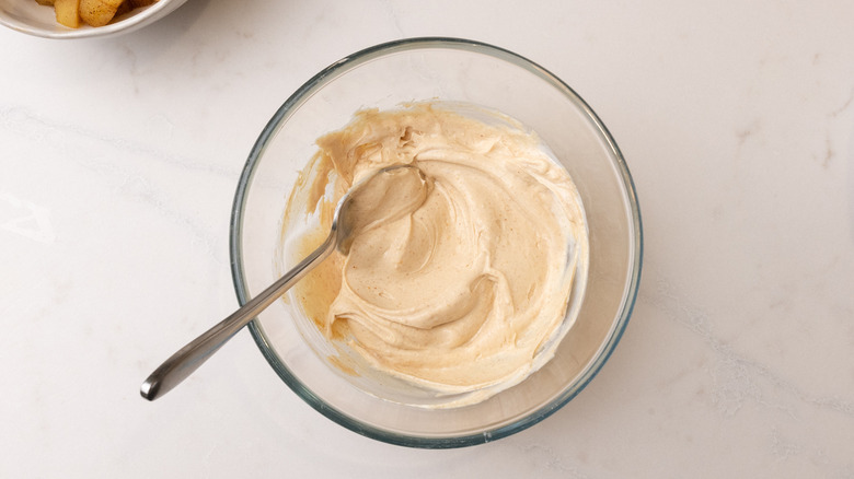 peanut butter and yogurt mixture