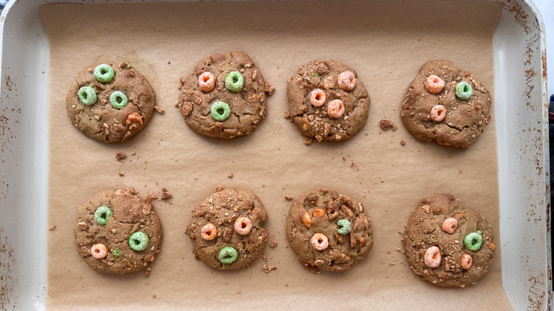baked cookies on sheet pan