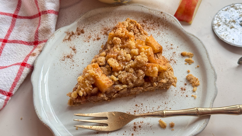 piece of dessert pizza on plate