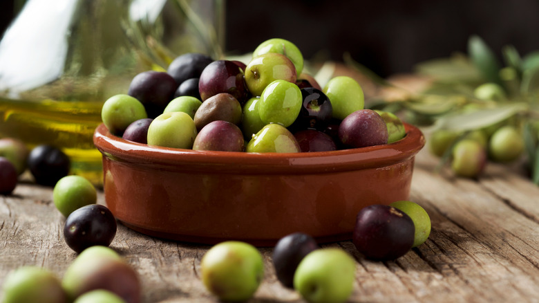Bowl of Arbequina olives